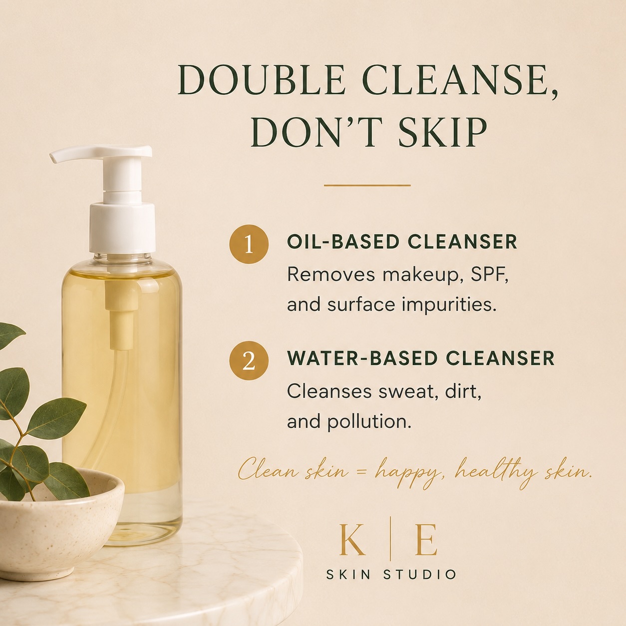 Double cleanse skincare routine